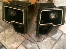 made some retrofit projector headlights with color shift halos