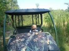Ellie in the mule when I was putting out the feeder