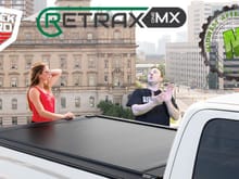 Retrax One MX is a great Retractable tonneau cover. Kyle is celebrating it by clapping his hands and noticing the model nearby just as the camera captured this photoshopped image.