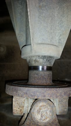Where drive shaft meets trans. What would cause the worn shiny look? Just use?