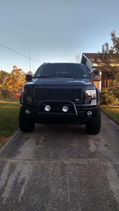 Changed out her grill and added a bully bar w/ KC lights