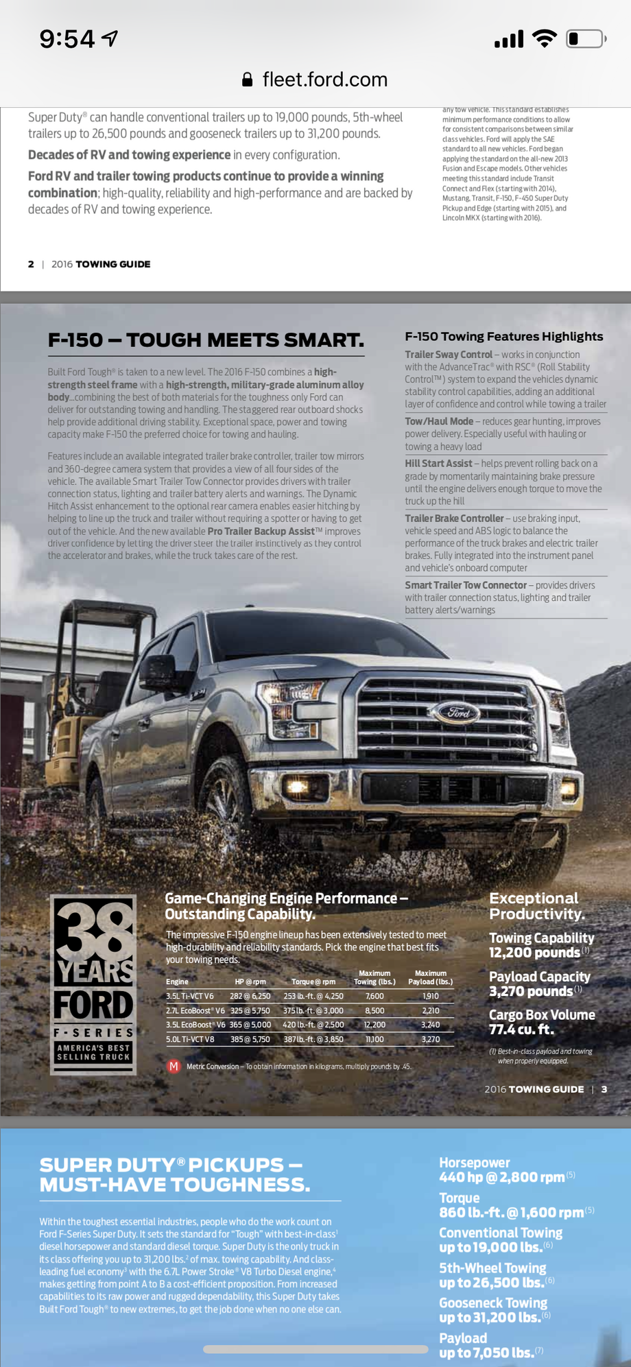 2016 Ford F-150 Ecoboost 3.5L TOWING - Ford F150 Forum - Community of 2016 Ford F 150 3.5 L Towing Capacity