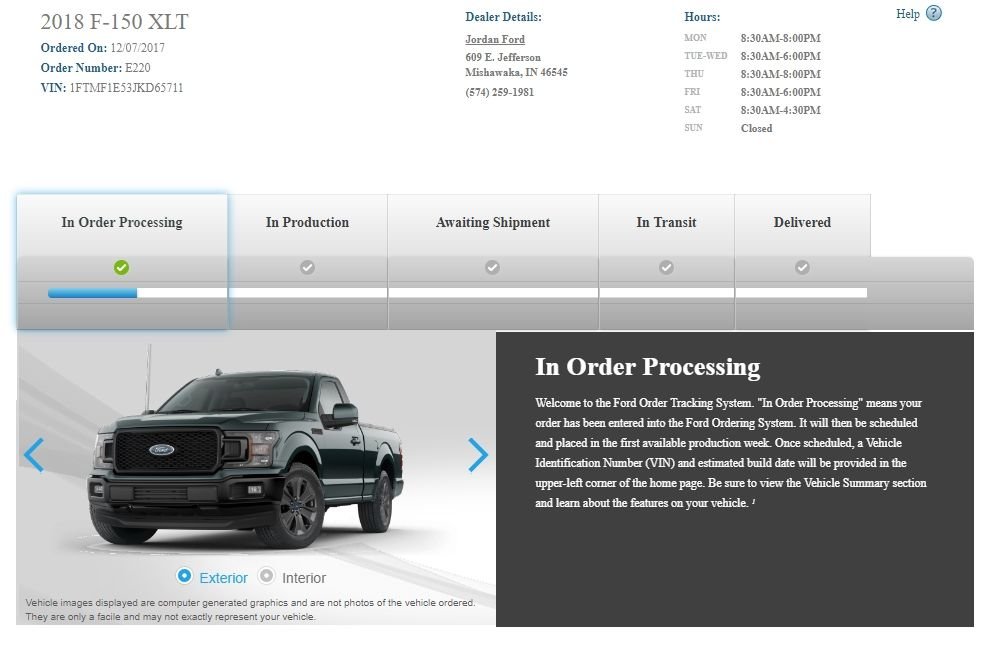 Tracking Thread Vin S With Build Dates Page 1029 Ford F150 Checked With The Dealer Today And Got Order Number Their Code Looked It Up On Cotus I Vin No Production Date Yet