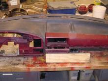 sanding the new dash making it all smooth