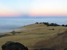 Moonset, State Rte 198 top of Mustang Grade