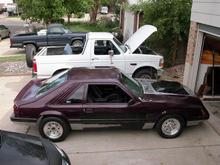 1984 Mustang GT
my first car...now owned for 13 years

bought in 1997 as a 5.0/5-speed...the only mods then were some rims (not the ones pictured) and the purple/silver paint

now has 347 stroker w/ FRPP T5
naturally aspirated...and aspires to be a drag racer :)
