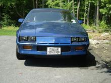 The Italian Stallion. 1986 Camaro 350 Cubic Inches, 700R 4 Trans, 4.10 Gears, Guages and all kinds of stuff. Its my toy to mess around with.