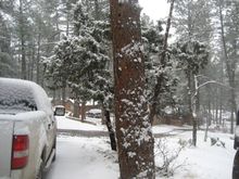 Truck and snow in Ruidoso, NM.