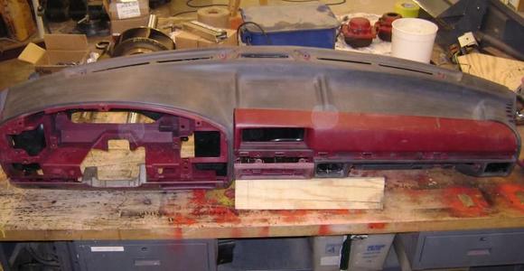 sanding the new dash making it all smooth