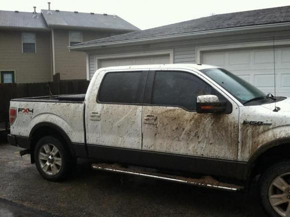 Deer season... made it about a half mile back into a corn field after a four day soaking rain... love this truck