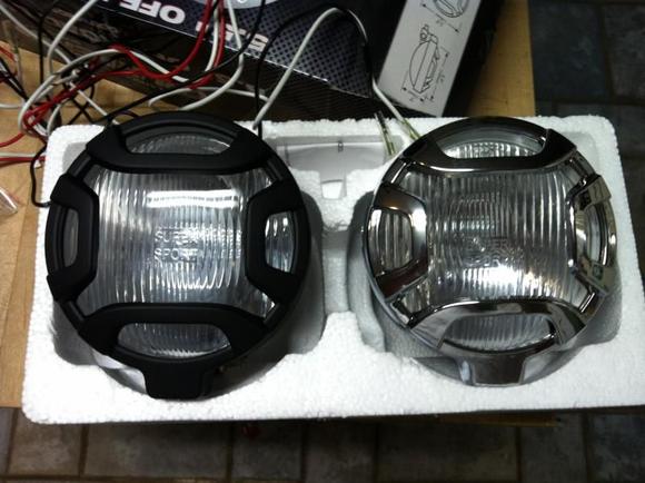 the lights i installed.  They came with chrome caps but i painted them flat black