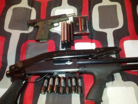 Remmy 870 Wingmaster with fold over stock, tacty i know but the shotgun only cost me $100 lol.