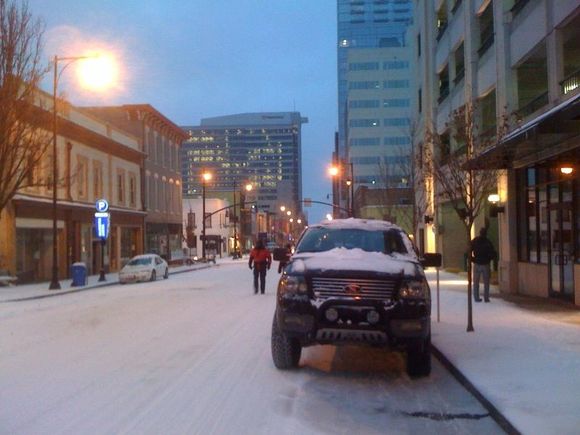 Downtown snow