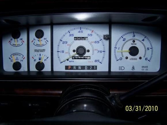 White face gauges in the daytime