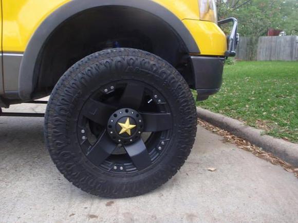 love the wheels, sticker came off two of them, so I took it off the other ones, looks better