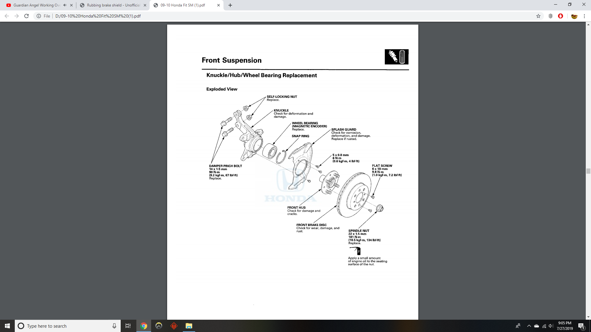 Rubbing brake shield Unofficial Honda FIT Forums