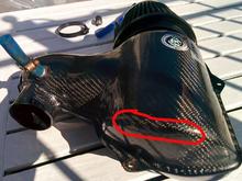 Intake side, note there are scratches on the corner hard to see.No impact on performance or function.