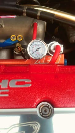 New pressure gauge glycerin filled. 39# @ idle, 46# part throttle. 
Nice gauge