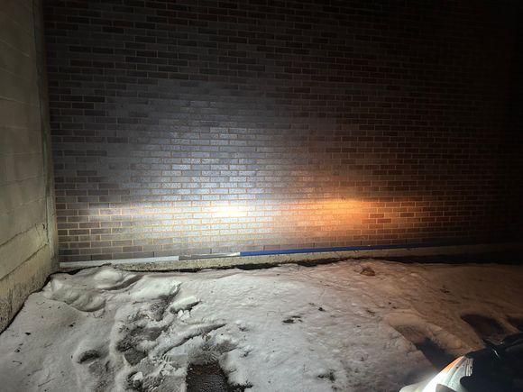 Left with LED, right with stock halogen. 