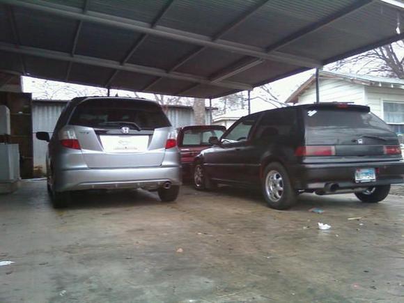 '09 honda fit
'91 honda civic dx hatchback
'90 honda civic lx hatchback