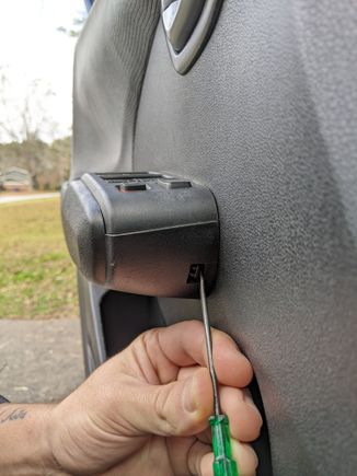 Here's a pic of the front clip that holds in the arm rest fascia panel. Remember, start from the back and work your way up to this guy.