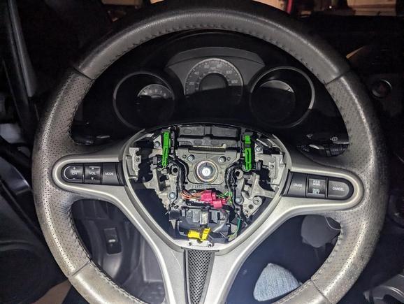 Steering wheel back on