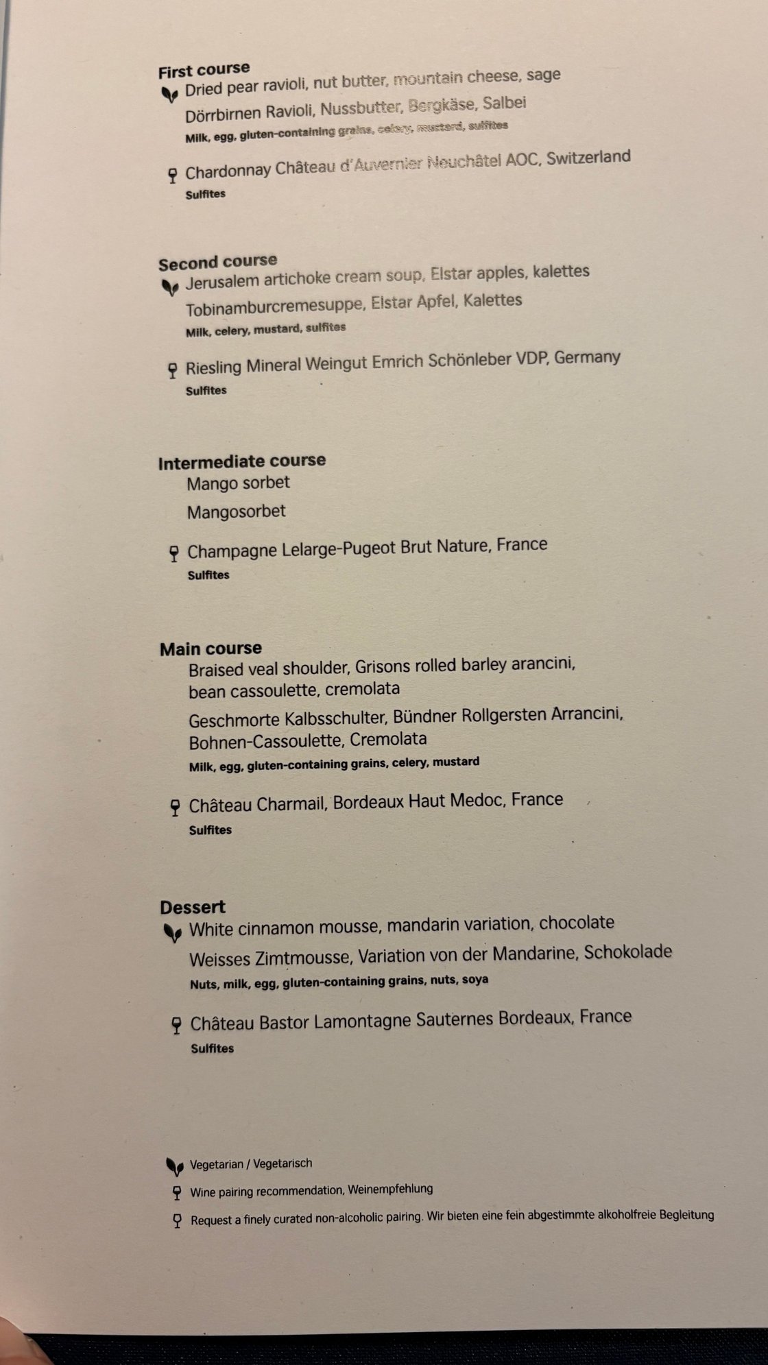 January menu FC Lounge E.