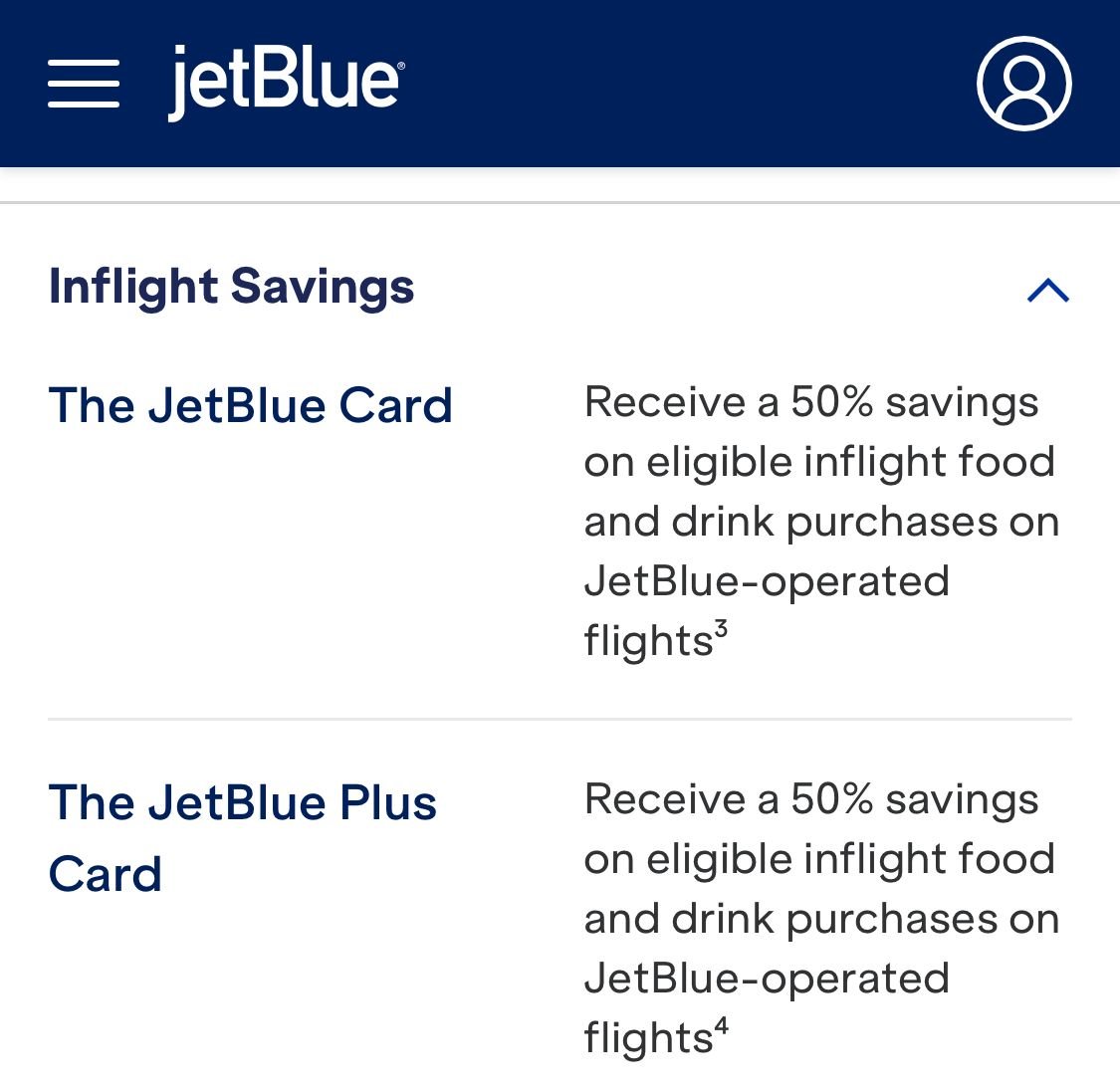 From the JetBlue website.