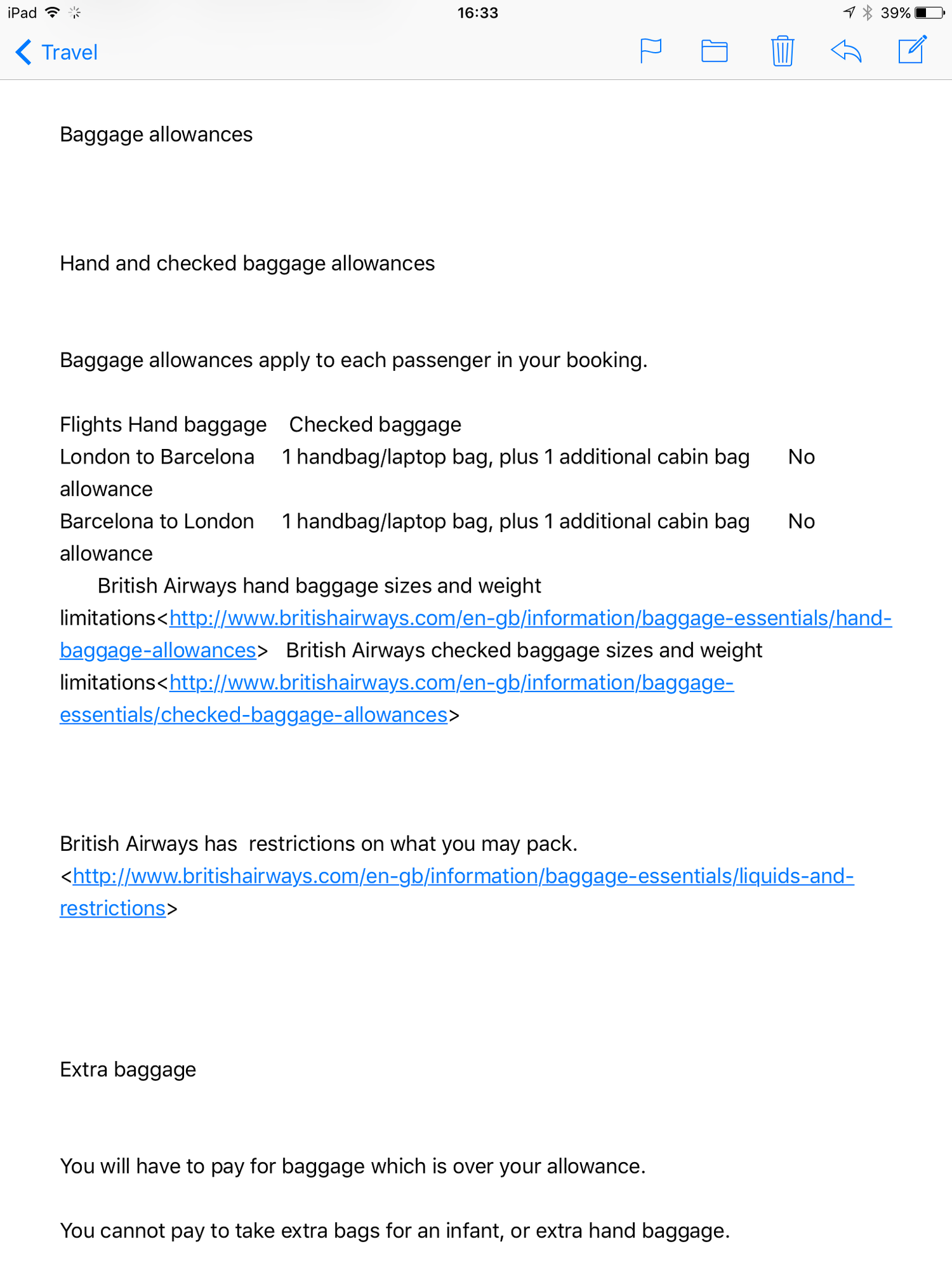 british airways checked baggage liquids