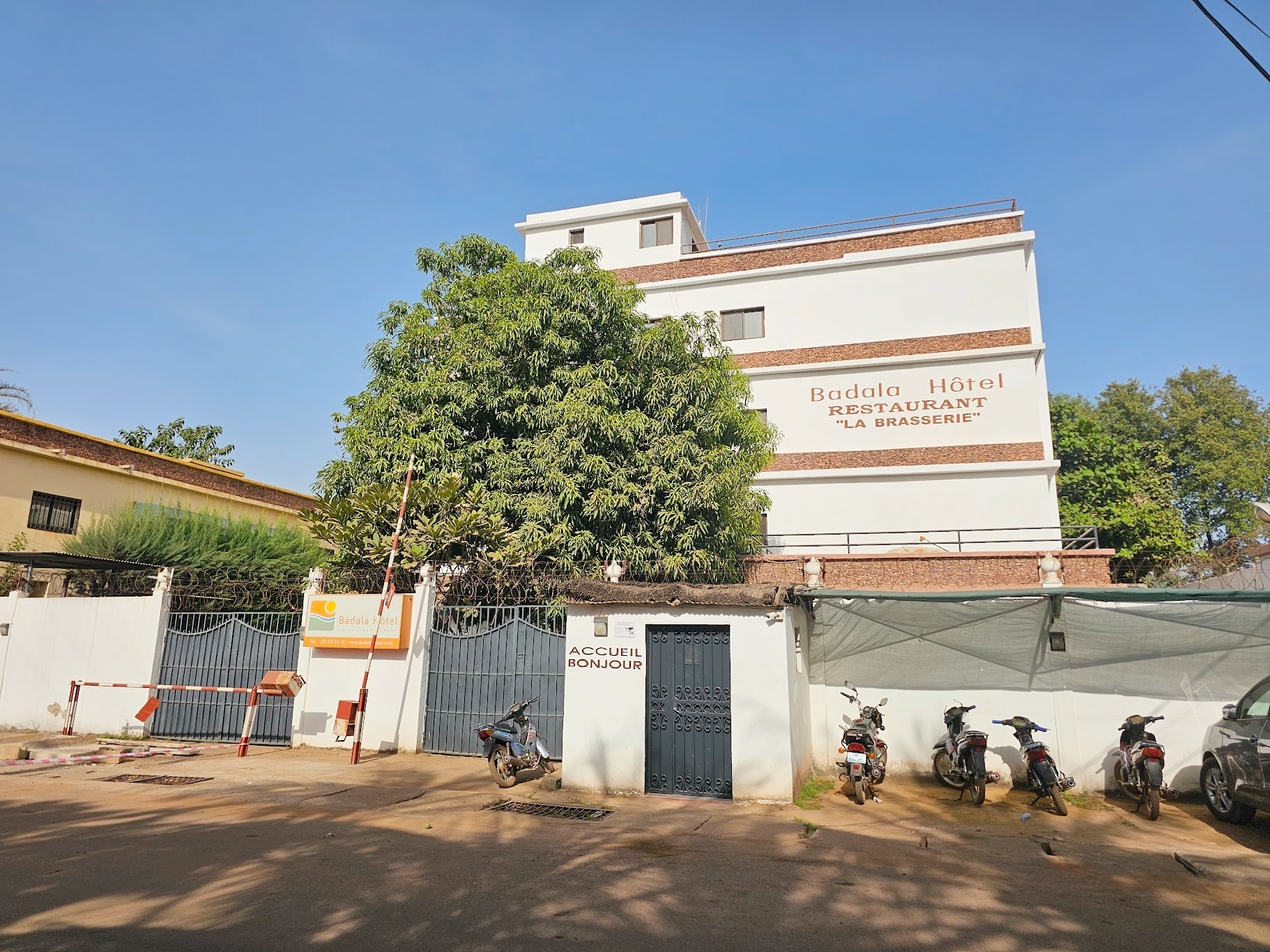 The front of the hotel