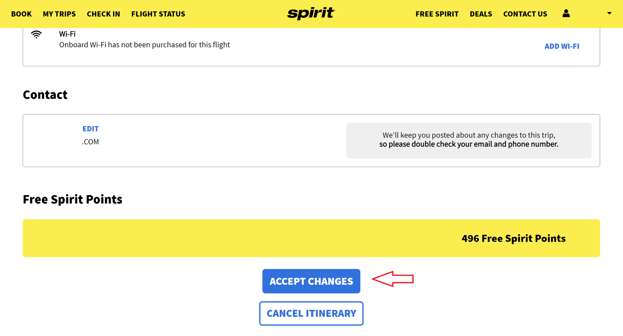 "FINAL NOTICE: Spirit Airlines Schedule Change Notice" email help