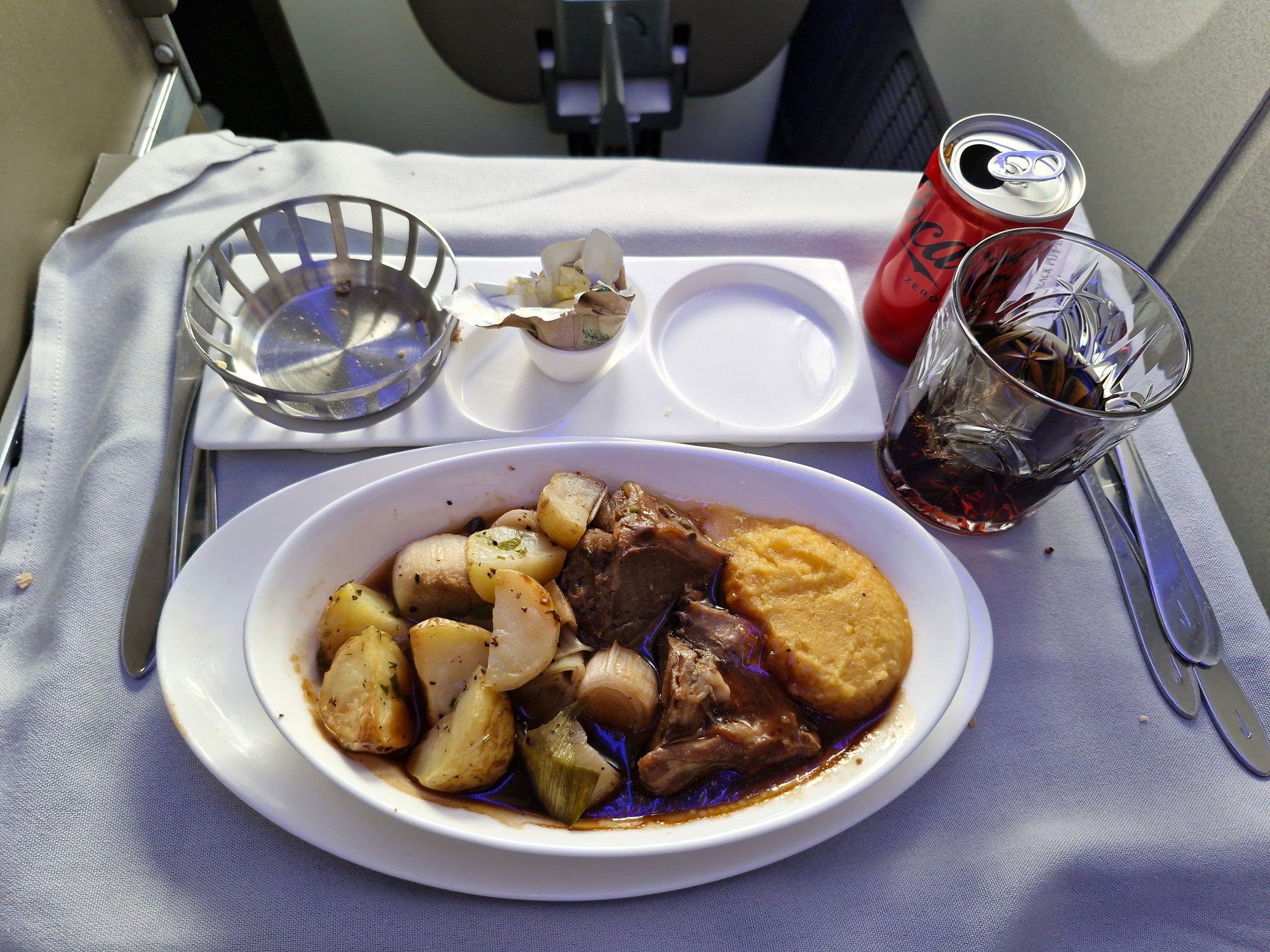 Roasted rosemary lamb rump. Two pieces of lamb. Nice and tender, just a small bit of inedible fat on mine. 