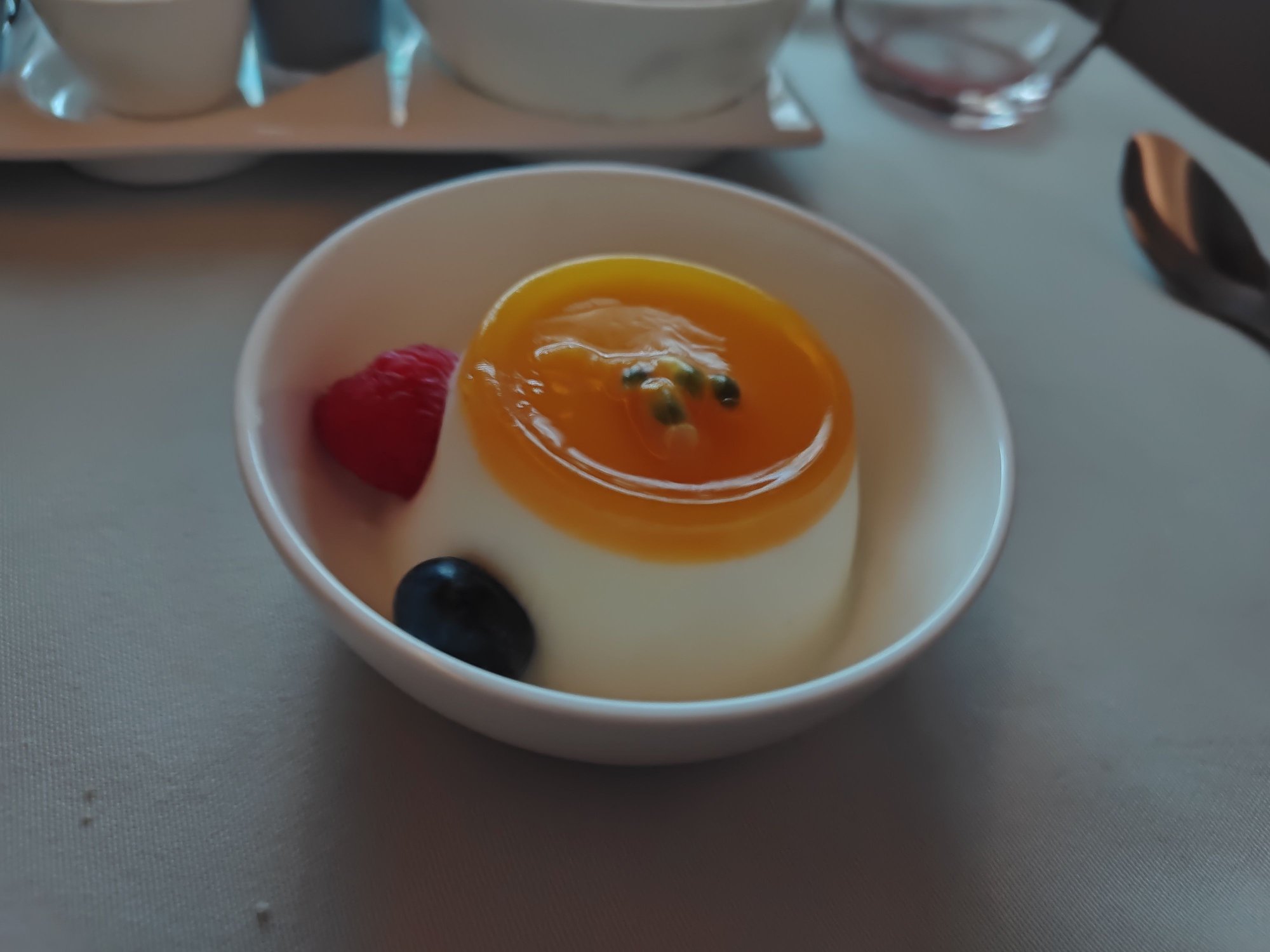 Dessert - mango and Passion fruit Panna cotta 