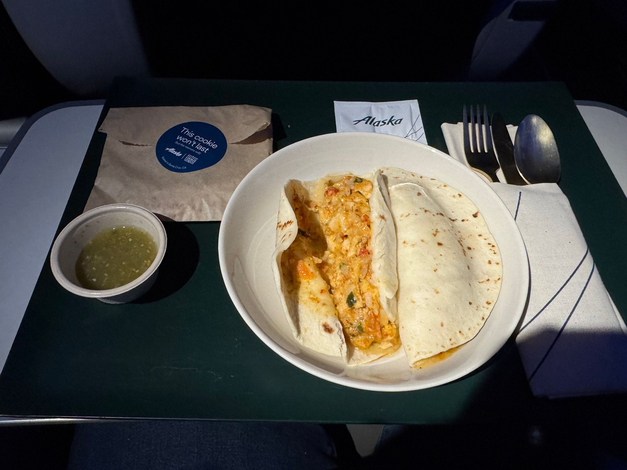 Tacos opened so you can see the filling. 