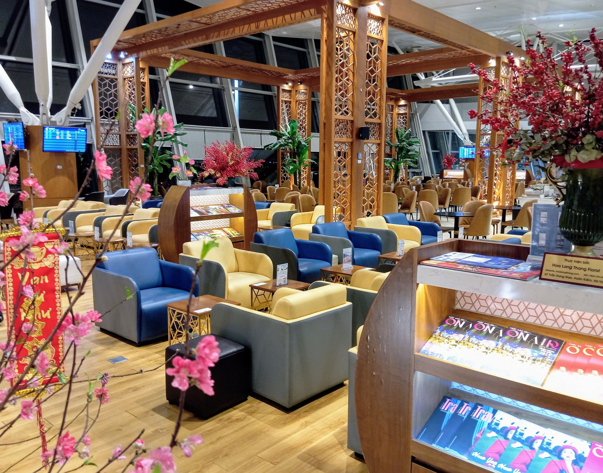 General view of the Vietnam Airlines Lotusmiles lounge at Hanoi airport HAN