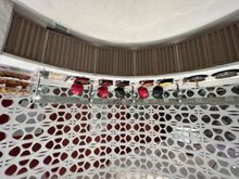 Grits, oatmeal, scrambled eggs, hash browns, bacon, sausage, hash, eggs Benedict, pastries