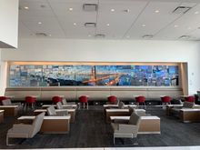 Only one other passenger in the lounge when I entered