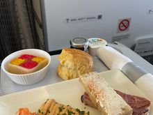 This was served onboard LHRCPH yesterday in Club. I did think the dessert looked a bit festive compared to the usual pudding. 