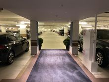 Direct access into the bright lit parking garage