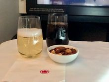 Nuts with champagne and Coke Zero 
