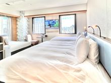 One king bed and one single bed configuration