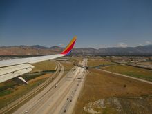 Crossing Interstate 80 on final approach to SLC