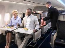 A refined experience.

Guests will enjoy an enhanced inflight dining experience with exclusive menu offerings and exceptional wines. Enhanced amenities ensure your comfort throughout the flight