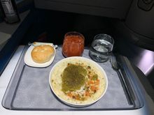 Then the main dish is hand delivered individually from the galley