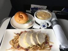 This is the standard sliced chicken provided by Hermolis. This was on the BA1327 NCL-LHR.