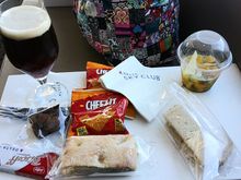 Lunch offerings at LAX Delta Sky Club.