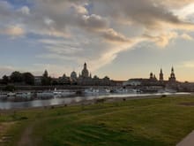 The weather for most of my three days  here was overcast with rain but for about 90mins prior to sunset it cleared up to be a beautiful sunset . This view was taken from the other side of the Elbe