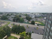 View of the courtyard and the runway