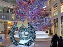 White Kitte christmas tree at Kitte Building ( beside Tokyo station) .Mostly white but occasionally changes colour to  music. Great roof top garden also overlooking tokyo station