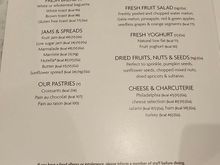 Breakfast menu.